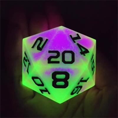 Jeu de dés en résine brillante à 20 côtés DND COC TRPG