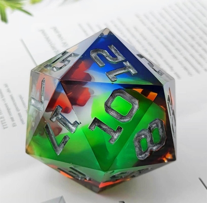 Jeu de dés en résine brillante à 20 côtés DND COC TRPG