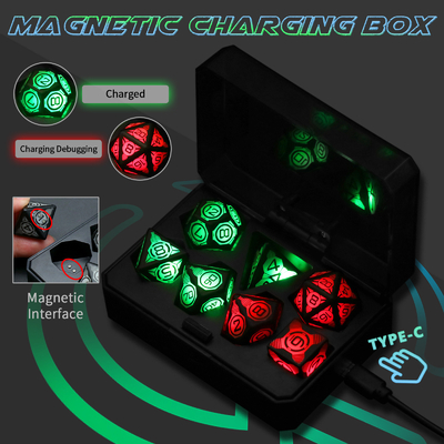 Plateforme de jeu de dés en plastique à LED lumineux rechargeable