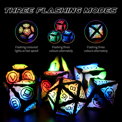 Plateforme de jeu de dés en plastique à LED lumineux rechargeable