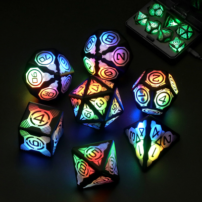 Plateforme de jeu de dés en plastique à LED lumineux rechargeable