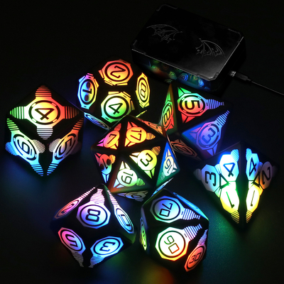 Plateforme de jeu de dés en plastique à LED lumineux rechargeable
