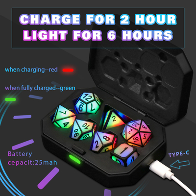 Ultra Long Standby LED jeu de dés rechargeable Dragon et Donjon