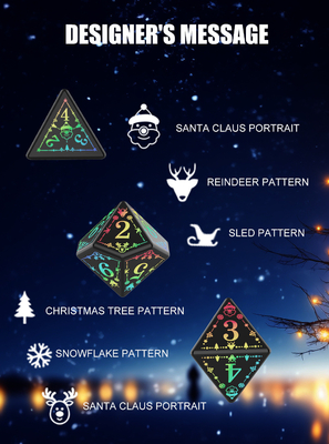 Les éléments de Noël LED jeu de dés à recharge Dragon And Dungeon