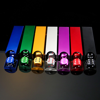 Couleur des dés en alliage d'aluminium portable en aluminium coin arrondi casino KTV jeu de hasard jeu de dés de sculpture personnalisé