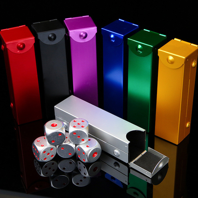 Couleur des dés en alliage d'aluminium portable en aluminium coin arrondi casino KTV jeu de hasard jeu de dés de sculpture personnalisé