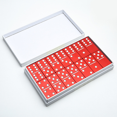 Double 6 Six Metal Domino Set avec 28 blocs de dominos en alliage d'aluminium géant