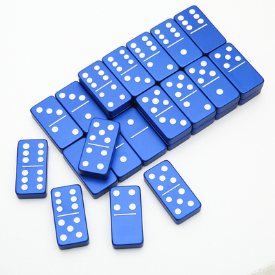Double 6 Six Metal Domino Set avec 28 blocs de dominos en alliage d'aluminium géant