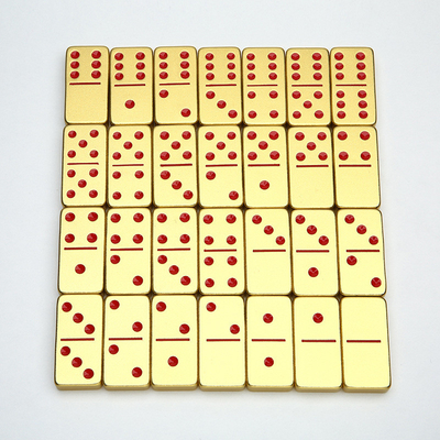 Double 6 Six Metal Domino Set avec 28 blocs de dominos en alliage d'aluminium géant