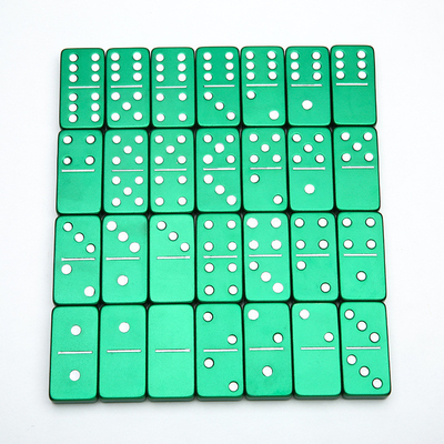 Double 6 Six Metal Domino Set avec 28 blocs de dominos en alliage d'aluminium géant