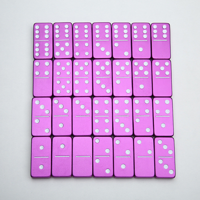 Double 6 Six Metal Domino Set avec 28 blocs de dominos en alliage d'aluminium géant