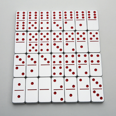 Double 6 Six Metal Domino Set avec 28 blocs de dominos en alliage d'aluminium géant