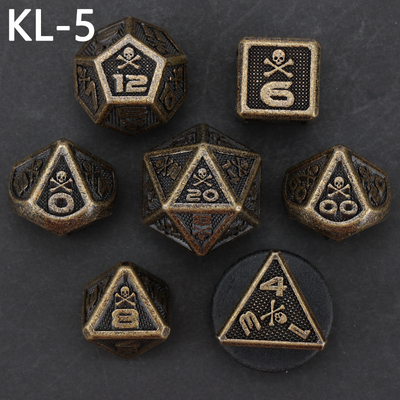 7 dés de squelette, jeu de société DND numérique couleur à multiples faces, dragon et donjon