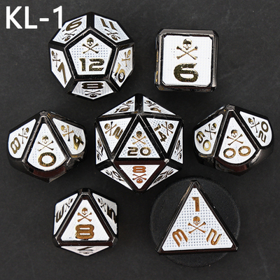 7 dés de squelette, jeu de société DND numérique couleur à multiples faces, dragon et donjon