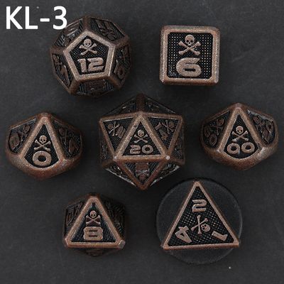 7 dés de squelette, jeu de société DND numérique couleur à multiples faces, dragon et donjon