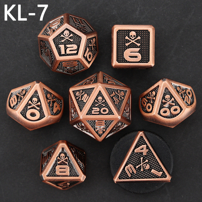 7 dés de squelette, jeu de société DND numérique couleur à multiples faces, dragon et donjon