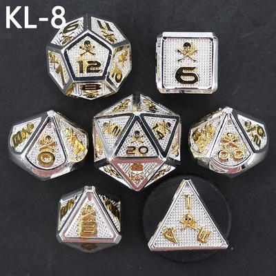 7 dés de squelette, jeu de société DND numérique couleur à multiples faces, dragon et donjon