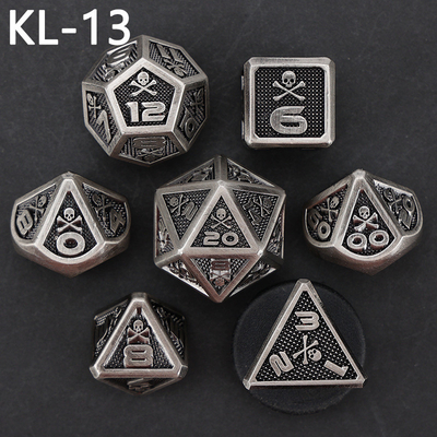 7 dés de squelette, jeu de société DND numérique couleur à multiples faces, dragon et donjon