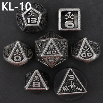 7 dés de squelette, jeu de société DND numérique couleur à multiples faces, dragon et donjon