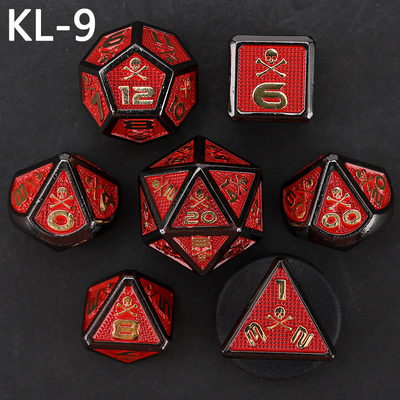 7 dés de squelette, jeu de société DND numérique couleur à multiples faces, dragon et donjon