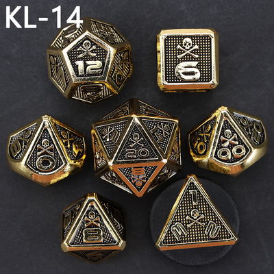 7 dés de squelette, jeu de société DND numérique couleur à multiples faces, dragon et donjon