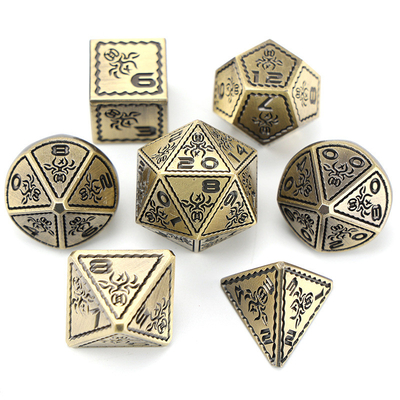 Electroplaqué Vintage couleur pieuvre métallique Dnd Dice Set Dragon et Dragon échecs jeu de dés