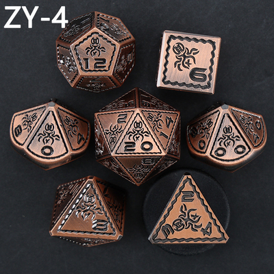 Electroplaqué Vintage couleur pieuvre métallique Dnd Dice Set Dragon et Dragon échecs jeu de dés