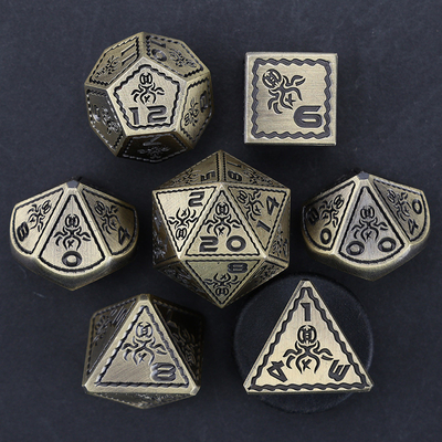 Electroplaqué Vintage couleur pieuvre métallique Dnd Dice Set Dragon et Dragon échecs jeu de dés