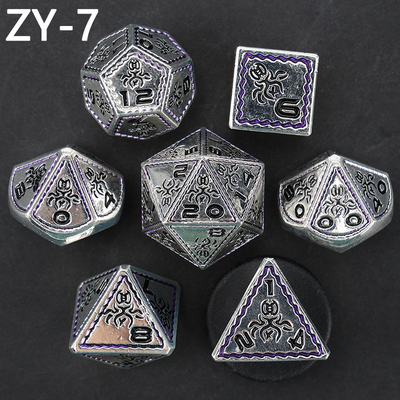 Electroplaqué Vintage couleur pieuvre métallique Dnd Dice Set Dragon et Dragon échecs jeu de dés