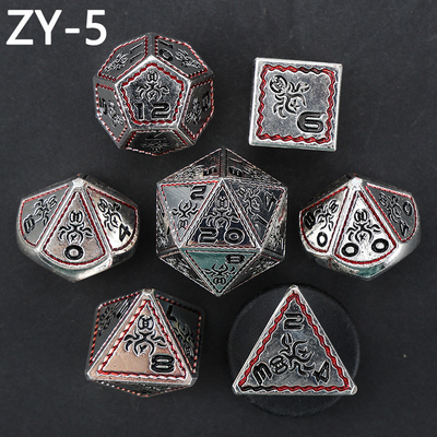 Electroplaqué Vintage couleur pieuvre métallique Dnd Dice Set Dragon et Dragon échecs jeu de dés
