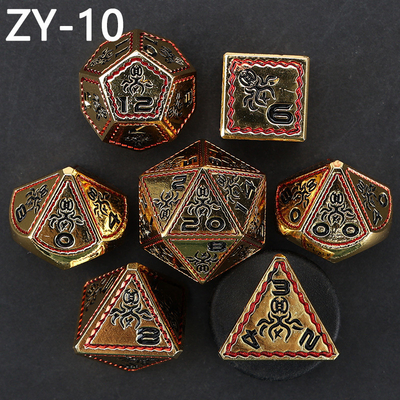 Electroplaqué Vintage couleur pieuvre métallique Dnd Dice Set Dragon et Dragon échecs jeu de dés