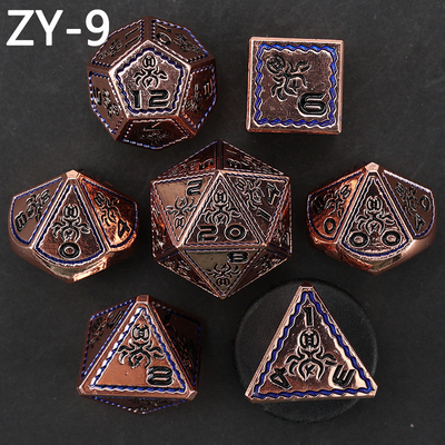 Electroplaqué Vintage couleur pieuvre métallique Dnd Dice Set Dragon et Dragon échecs jeu de dés