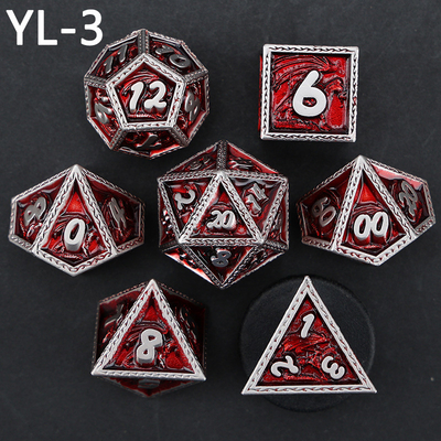 DND vert Dragon et Dungeon jeu de dés en métal personnalisé jeu de dés en runes personnalisé