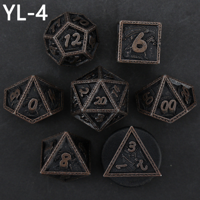 DND vert Dragon et Dungeon jeu de dés en métal personnalisé jeu de dés en runes personnalisé