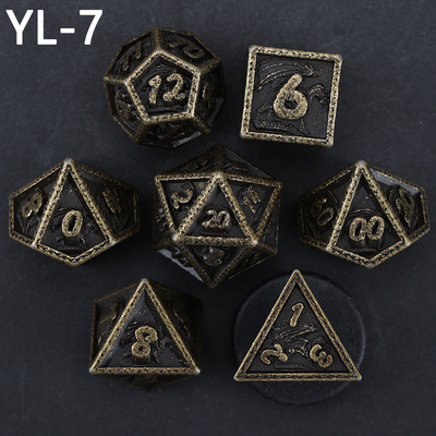 DND vert Dragon et Dungeon jeu de dés en métal personnalisé jeu de dés en runes personnalisé