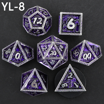 DND vert Dragon et Dungeon jeu de dés en métal personnalisé jeu de dés en runes personnalisé