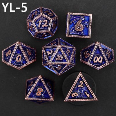 DND vert Dragon et Dungeon jeu de dés en métal personnalisé jeu de dés en runes personnalisé