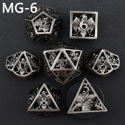 jeu de dés en métal creux jeu de dés polyédrique personnalisé dragon et dragon