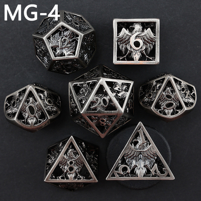 jeu de dés en métal creux jeu de dés polyédrique personnalisé dragon et dragon