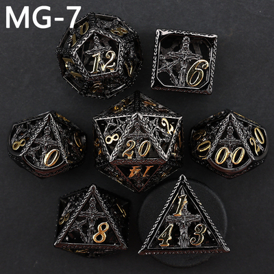 jeu de dés en métal creux jeu de dés polyédrique personnalisé dragon et dragon