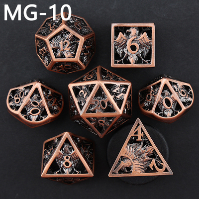 jeu de dés en métal creux jeu de dés polyédrique personnalisé dragon et dragon