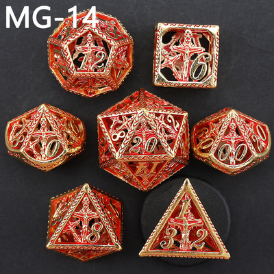 jeu de dés en métal creux jeu de dés polyédrique personnalisé dragon et dragon