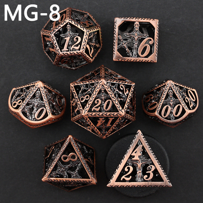jeu de dés en métal creux jeu de dés polyédrique personnalisé dragon et dragon