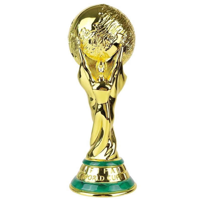 L'or a plaqué l'extra large d'or vigoureux de couleur de tasse de trophée en métal du football