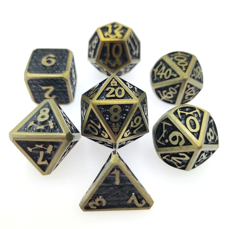 Jeu de dés pour dés MDN ou RPG Placage pratique Métal coloré pointu