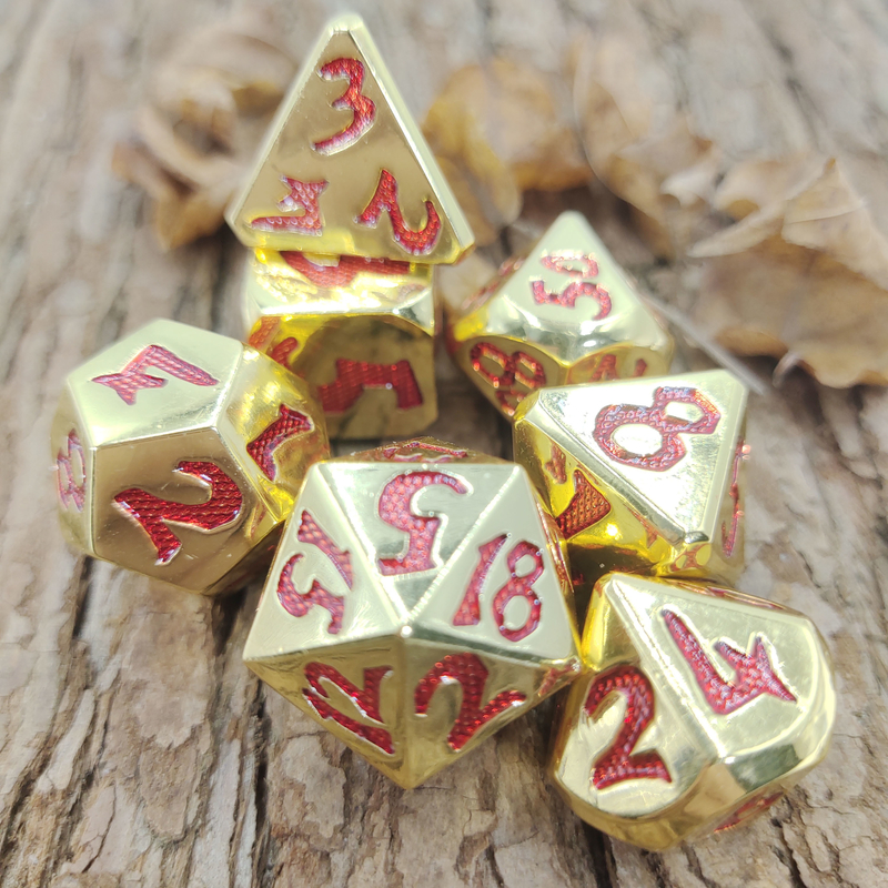Jeu de dés polyédriques de luxe de D4, D6, D8, D10, D12, D20 et D% pour les jeux de cartes RPG