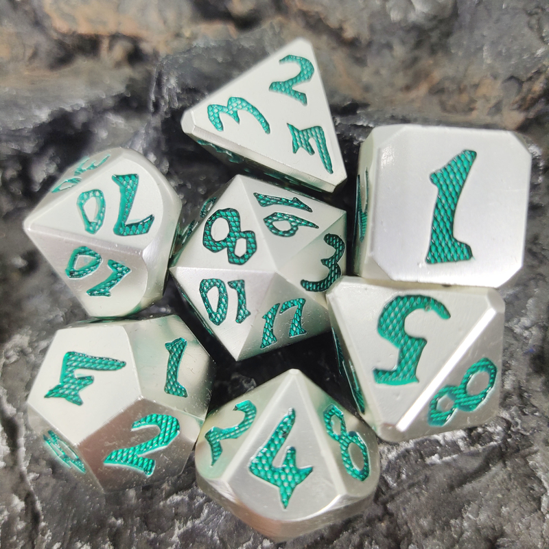 Edge Rpg Dice Rpg Dice dés polyédriques inodores léger pointu vert métal argenté
