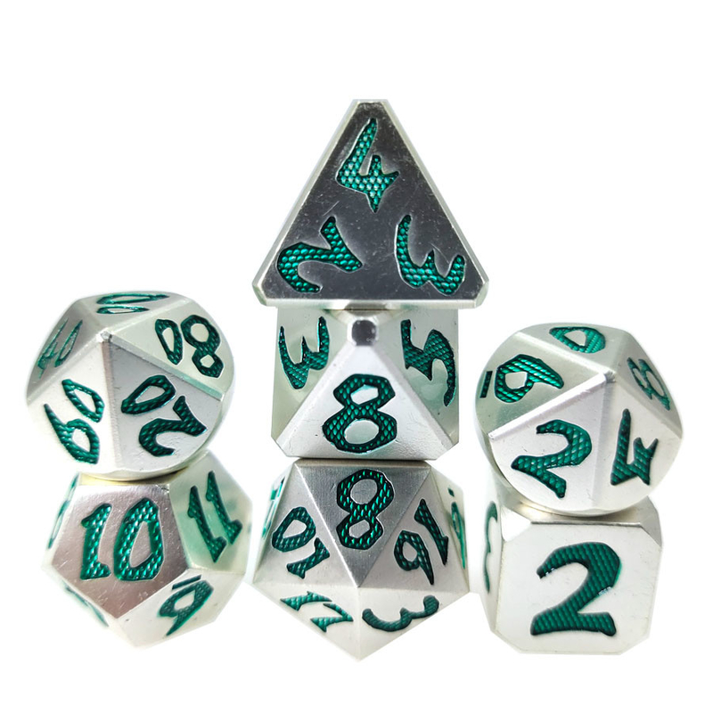 Ensemble de dés fabriqués à la main résistants à l'usure du MDN en alliage de zinc pour le MDN ou le RPG