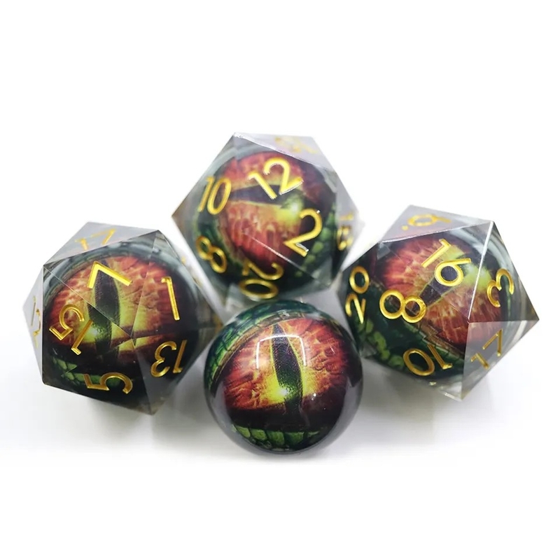 La résine de sable boueux à base de dés en résine faite à la main, un ensemble poli de 7 accessoires de jeu de rôle.