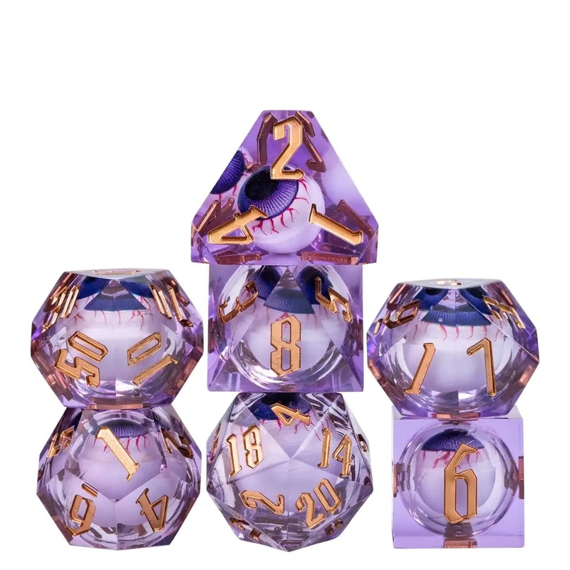 16mm plein polyédrique dés en mouvement Donjons et Dragons Bloodshot Blue Eye dés ensemble pour le rôle